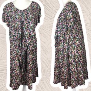 Vintage JB Floral multi color Short Sleeve Dress
